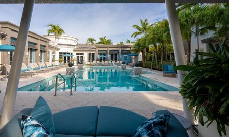 Resort-style pool outside apartments near Boca Raton.
