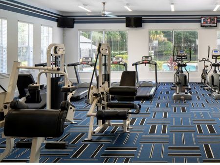 Fitness center at an apartment complex in Tampa, Florida.