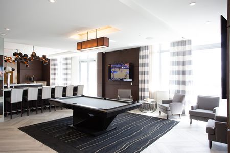 A pool table at some luxury apartments for rent in Fort Lauderdale.