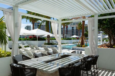 A pool-side cabana at apartments for rent in Fort Lauderdale.