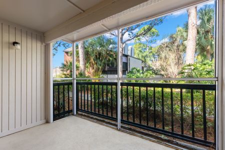 Open patio for an apartment on Coachman Rd in Clearwater, FL.