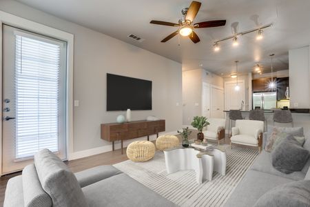 Renovated Living Room with Wood-Style Flooring | Apartments for Rent in Oak Lawn, Texas | Dallas Texas Apartments | 4110 Fairmount