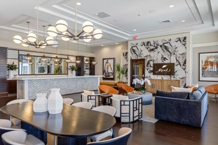 Lounge area within a rental community's building in Boca Raton.