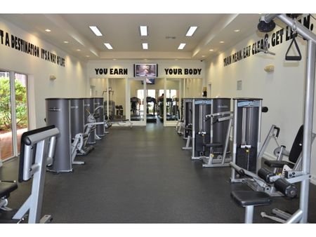 Country Club Towers, interior, fitness center, weight machines, treadmills