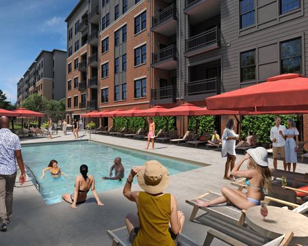 The Apartments at Montgomery Quarter pool rendering
