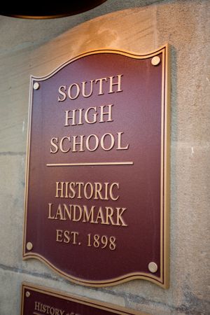 South High School Historic Landmark Sign