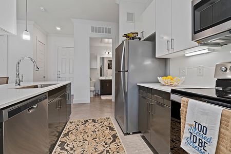 Stainless Steel Appliances in Kitchen | The Luxe at Mercer Crossing | Apartments Near Farmers Branch