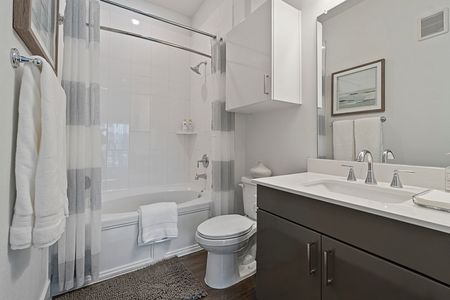 Bathroom | The Luxe at Mercer Crossing | Apartments In Farmers Branch