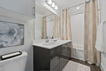 Bathroom | The Luxe at Mercer Crossing | Farmers Branch Apartments