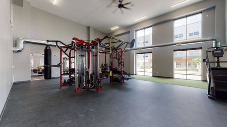 Fitness center at  LINC at Gray's Station apartments