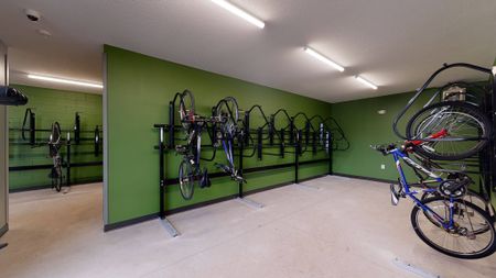 Bicycle storage at  LINC at Gray's Station apartments