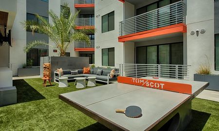 The Tomscot | Outdoor Lounge Area and Ping Pong | Old Town Scottsdale Apartments