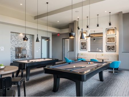 Community Game Room with billiard table  | Tinsley on the Park | Apartments In Houston