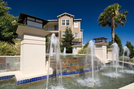 Fountain and exterior of building | Apartments in Dublin, CA | Fountains at Emerald Park
