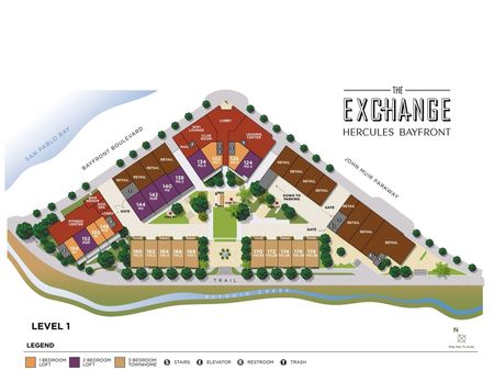 Level 1 Site Map The Exchange | Apartments in Hercules, CA | The Exchange Hercules Bayfront