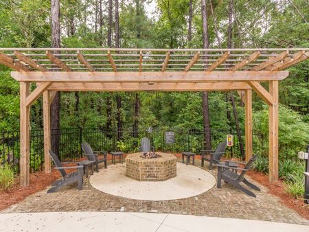 Outdoor gathering area with firepit