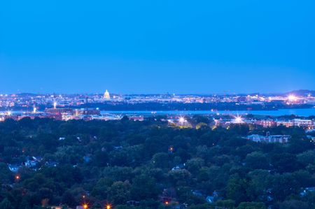 DC View from Meridian at Eisenhower Station at Night | Luxury Alexandria VA Apartments