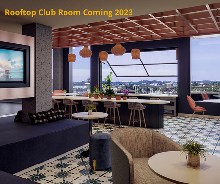 Photo-Realistic Rendering of Rooftop Club Room Coming in 2023 | Meridian on First | Meridian on First Phase II | Luxury Navy Yard Apartments | Washington DC Apartments