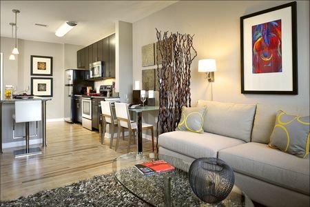 Open Floor Plans With Wood-Style Flooring in Kitchen and Living Areas | 360 H Street | H Street Apartments | Washington DC Apartments