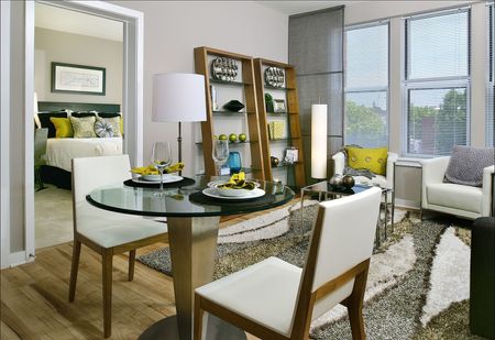 Open Floor Plans With Wood-Style Flooring in Kitchen and Living Areas | 360 H Street | H Street Apartments | Washington DC Apartments