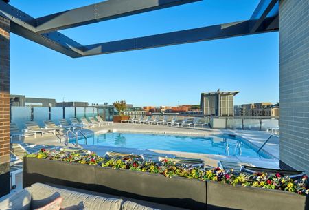 Enjoy Relaxing at the Rooftop Pool | Meridian on First | Navy Yard Apartments | Washington DC Apartments