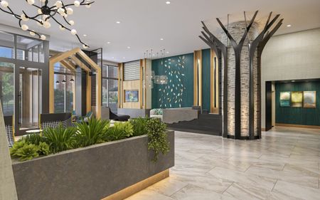 Rendering of the Lobby With Concierge Desk | Meridian 2250 at Eisenhower Station | Luxury Alexandria VA Apartments