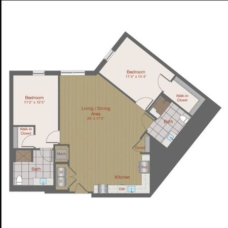 Image of 2G-UD Two Bedroom Floor Plan | Ovation at Arrowbrook | Herndon Affordable Apartments