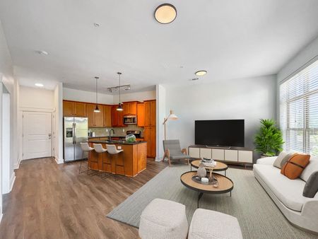 Open Plan with Kitchen island at Lofts at Weston apartments