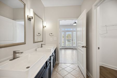 New Look! Double Sink Vanity in Master Bathroom (B5 Townhome)