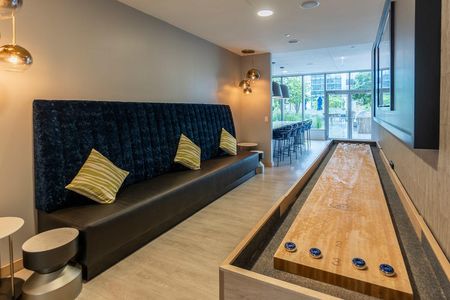 Resident lounge shuffleboard area