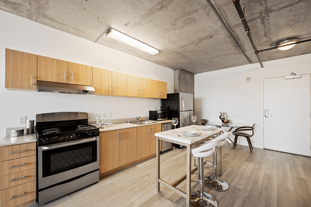 Model studio apartment kitchen