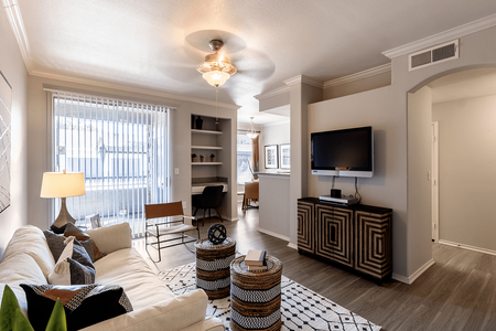 Model apartment living area