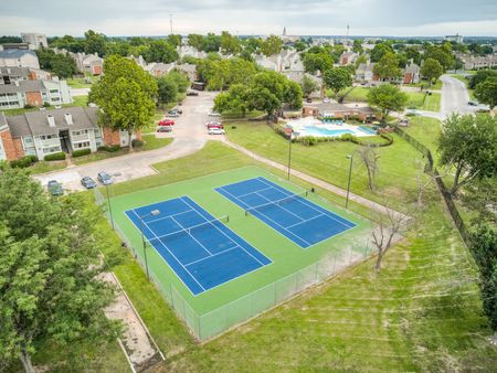 Aerial View of Tennis Court