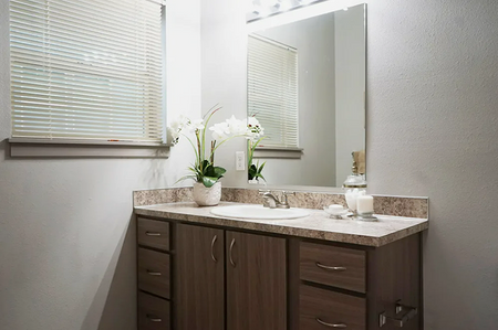 Bathroom with Extra Cabinet Space | Tualatin OR Apartments | River Ridge