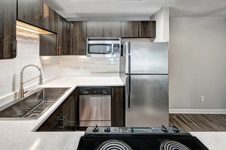 Open Kitchen with Stainless and Black Appliances | Littleton Colorado Apartments | Summit Riverside