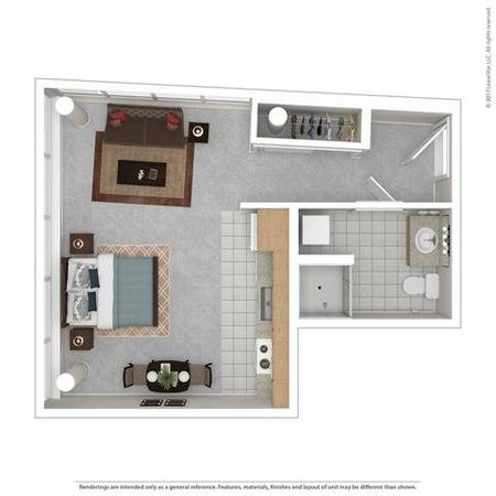 Studio Floor Plan | Apartments For Rent In Bellevue, WA | Sylva on Main Apartments