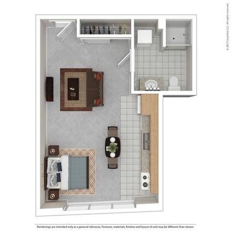 Studio Floor Plan | Apartments For Rent In Bellevue, WA | Sylva on Main Apartments