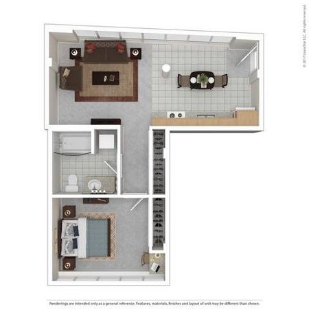 1 Bedroom Floor Plan | Apartments For Rent In Bellevue, WA | Sylva on Main Apartments