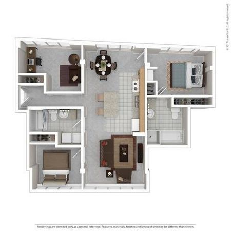2 Bedroom Floor Plan | Apartments For Rent In Bellevue, WA | Sylva on Main Apartments