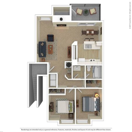 2 Bedroom Floor Plan | Apartments For Rent In Tacoma, WA | Beaumont Grand Apartment Homes