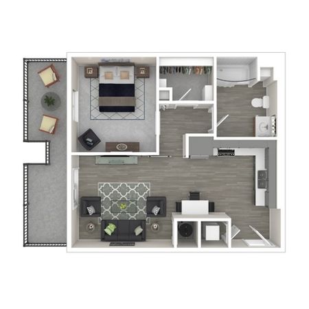 1 Bedroom Floor Plan | Apartments For Rent In Edgewood WA | 207 East