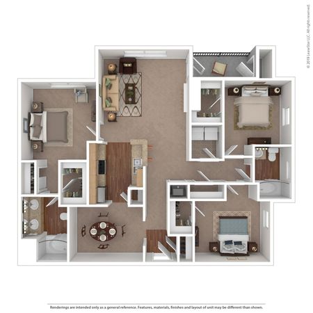 3 Bedroom Floor Plan | Apartments For Rent In Gallatin, TN | Stoneridge Farms at the Hunt Club Apartments