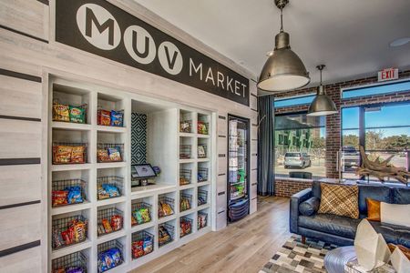 Resident snack market at Midway Urban Village Luxury Townhomes and loft apartments in Farmers Branch, Texas near North Dallas. Luxury North Dallas Townhomes for rent