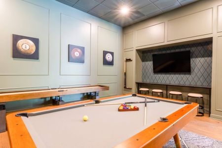 Carson Street Towers-Resident Lounge with Billiards, Seating, and a Large TV