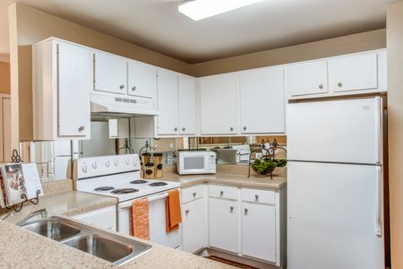 White cabinets and full white appliance package