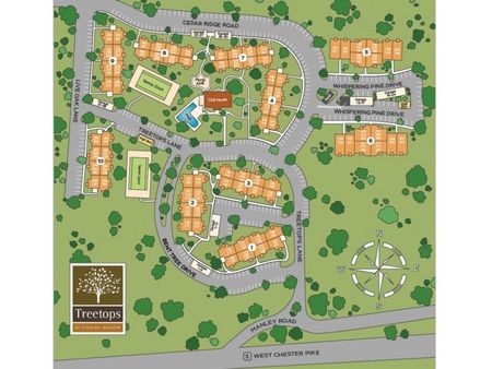 Site map of all buildings and amenities on the property.