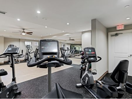 Exercise equipment in fitness center  | The Rocca Apartments in Atlanta, GA
