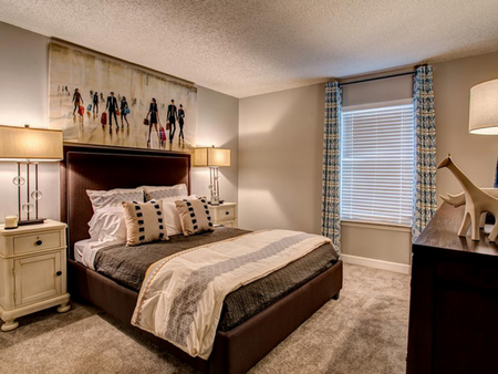 Apartments for Rent Bellevue Nashville - Bellevue West Bedroom With Wall to Wall Carpet, Mirrored Closet, White Walls, a Large Window
