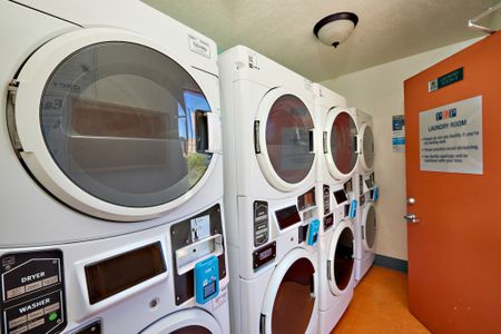 One of the community laundry facilities