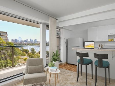 Open-Concept Living Area | 100 Memorial Drive | Cambridge Apartments